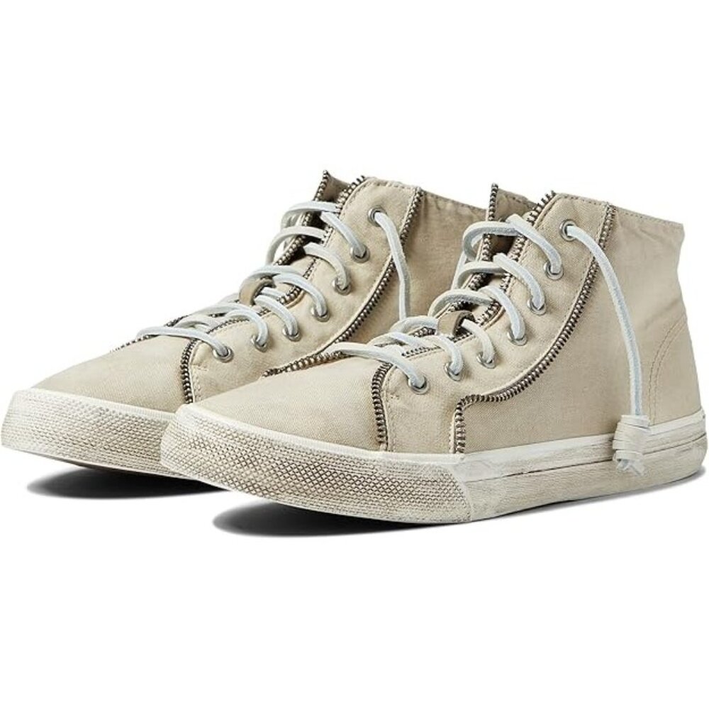 Sperry X Rebecca Minkoff High Top Canvas Sneaker Tan Women's Size 7.5M - Picture 3 of 7